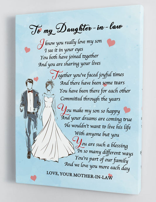 To My Daughter Canvas Wall Art - Gifts For Daughter In Law From Mother In Law Framed Canvas Prints 164