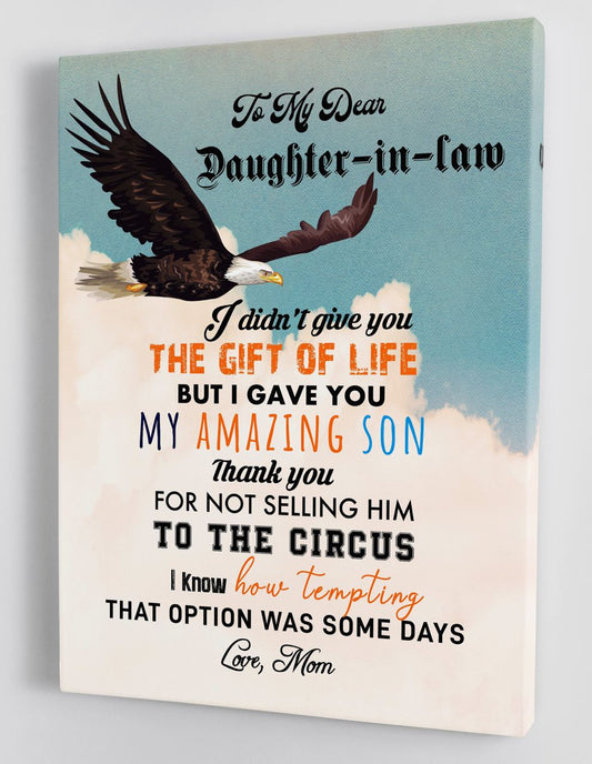 To My Daughter Canvas Wall Art - Gifts For Daughter In Law From Mother In Law Framed Eagle Canvas Prints 165