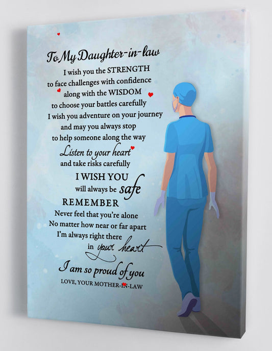 To My Daughter Canvas Wall Art - Gifts For Daughter In Law From Mother In Law Nurse Framed Canvas Prints 157