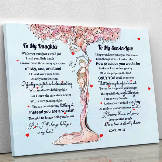 To My Daughter Canvas Wall Art - Gifts For Daughter & Son In Law From Mom Framed Canvas Prints 96