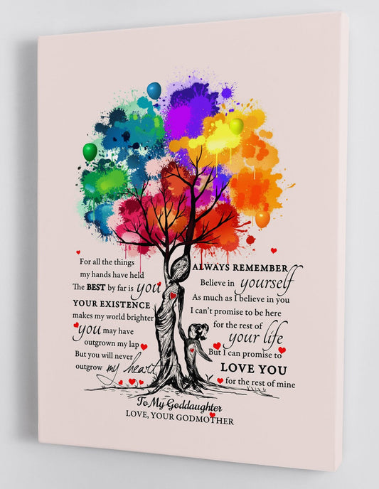 To My Daughter Canvas Wall Art - To My Goddaughter From Godmother Framed Canvas Prints 170