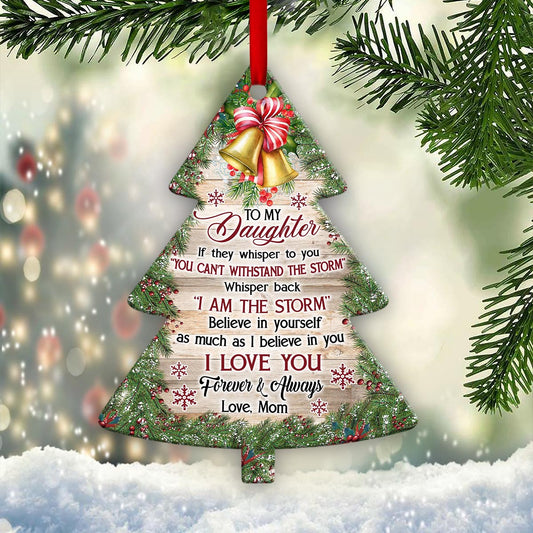 To My Daughter Christmas Bell Tree Shaped Ornament - Christmas Ornament - Ciaocustom