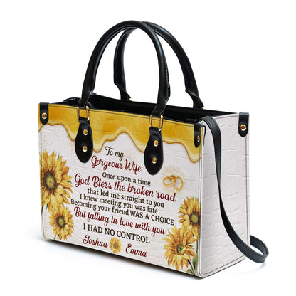 To My Gorgeous Wife Personalized Leather Bag For Women - Religious Gifts For Women
