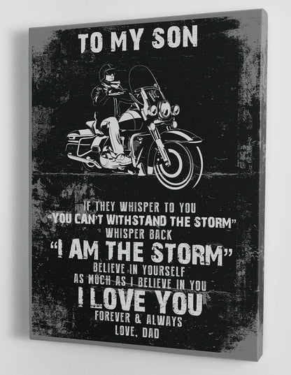 To My Son Canvas Wall Art - Gift For Son From Dad Framed Canvas 3