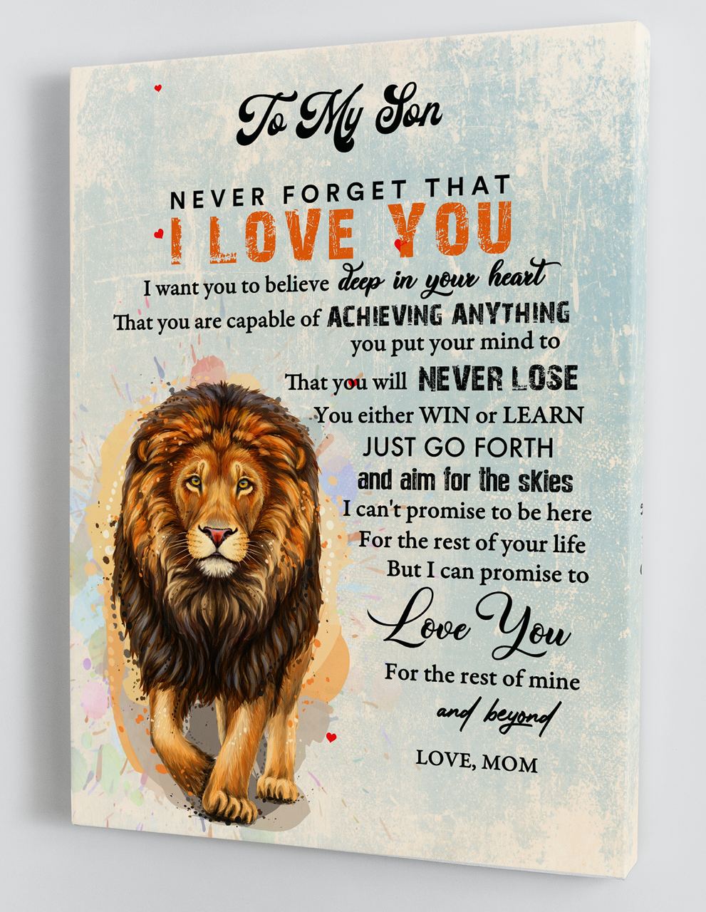 To My Son Canvas Wall Art - Gift For Son From Mom Framed Canvas 12