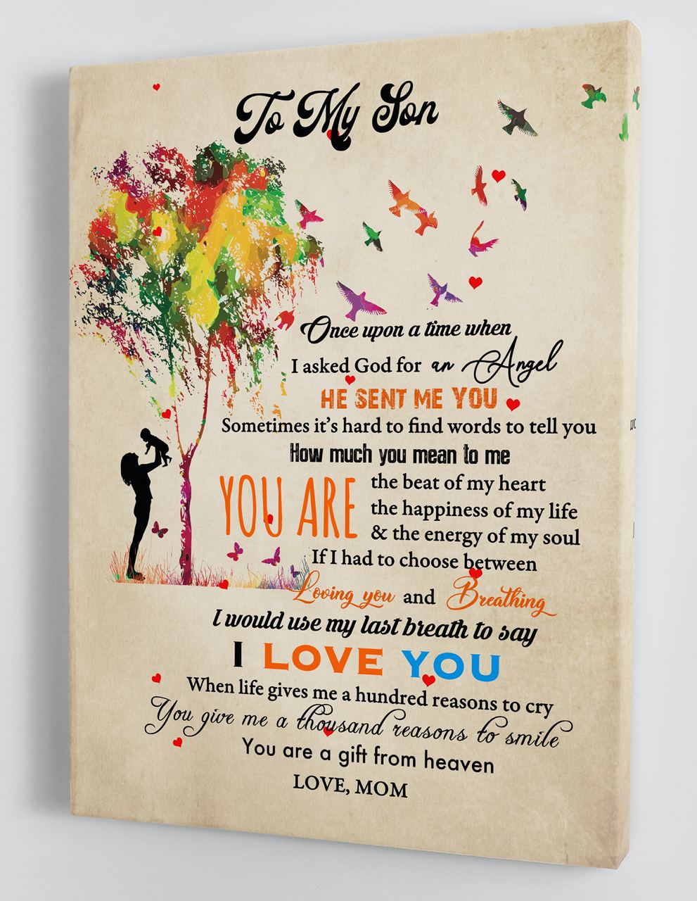 To My Son Canvas Wall Art - Gift For Son From Mom Framed Canvas 14