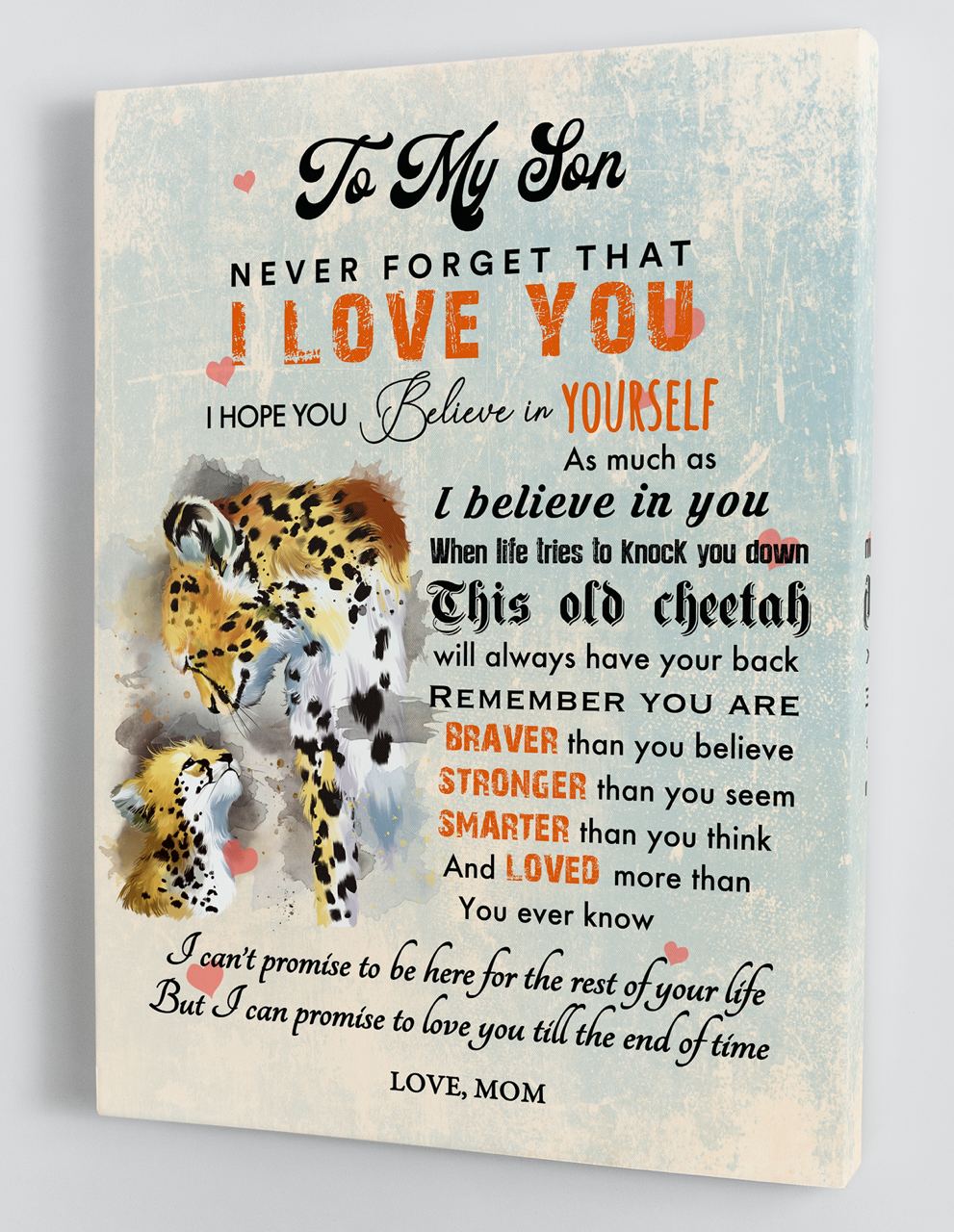 To My Son Canvas Wall Art - Gift For Son From Mom Framed Canvas 16
