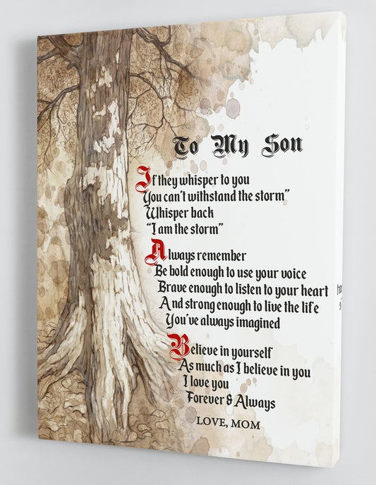To My Son Canvas Wall Art - Gift For Son From Mom Framed Canvas 17