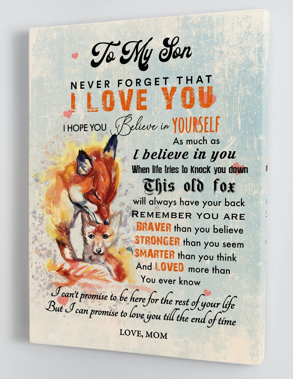 To My Son Canvas Wall Art - Gift For Son From Mom Framed Canvas 18