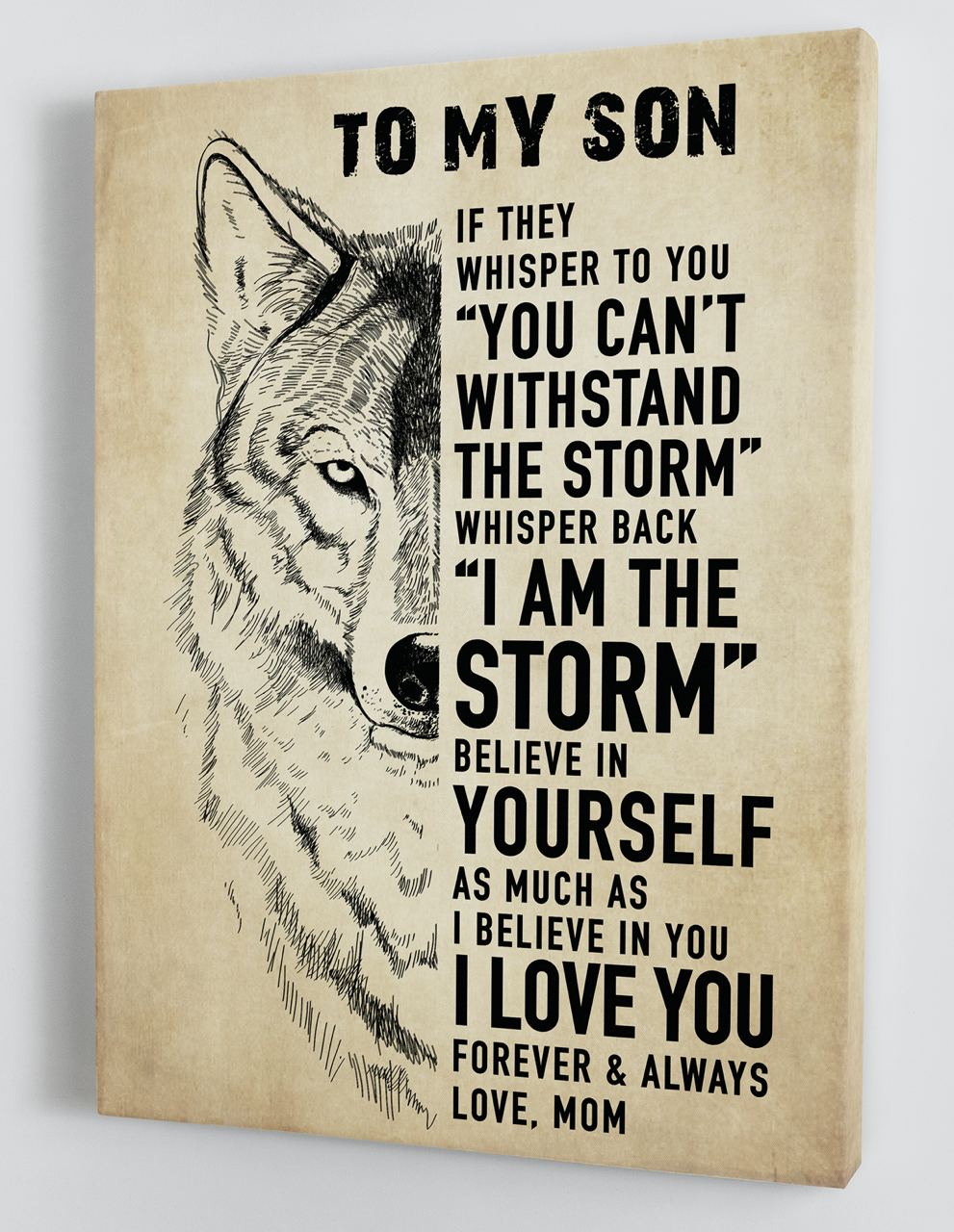 To My Son Canvas Wall Art - Gift For Son From Mom Framed Canvas 20