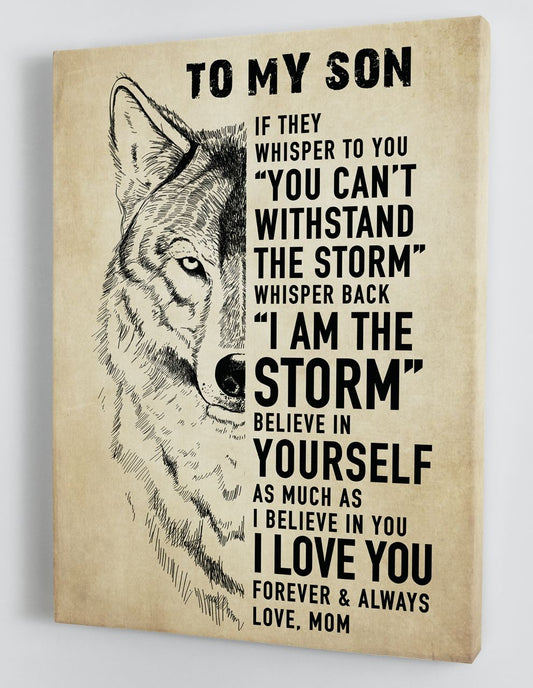 To My Son Canvas Wall Art - Gift For Son From Mom Framed Canvas 20