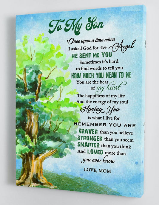 To My Son Canvas Wall Art - Gift For Son From Mom Framed Canvas 22