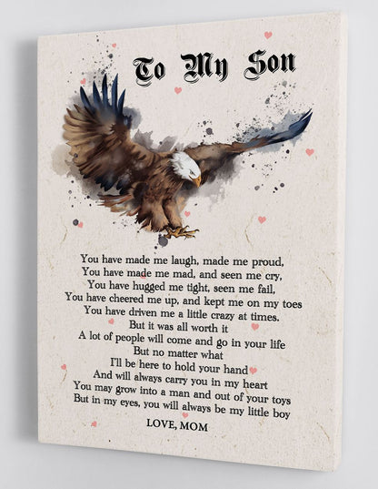 To My Son Canvas Wall Art - Gift For Son From Mom Framed Canvas 24