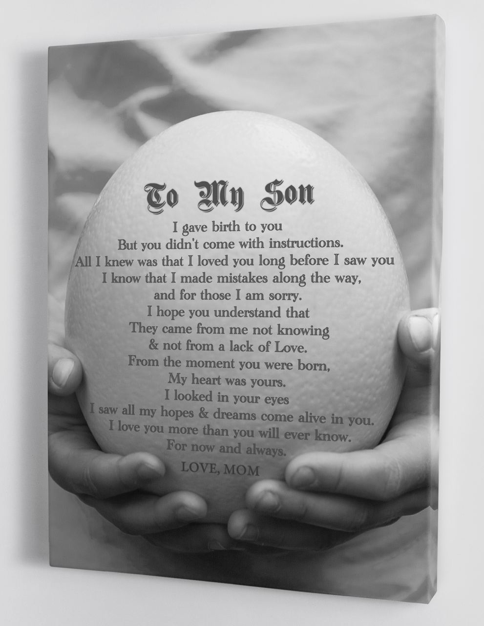 To My Son Canvas Wall Art - Gift For Son From Mom Framed Canvas 25