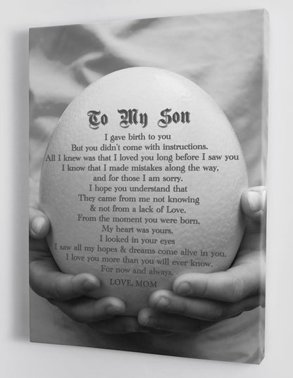 To My Son Canvas Wall Art - Gift For Son From Mom Framed Canvas 25