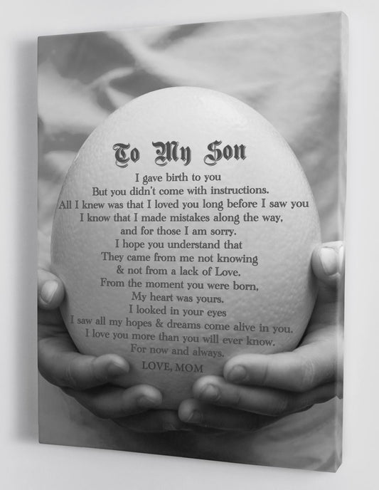 To My Son Canvas Wall Art - Gift For Son From Mom Framed Canvas 25