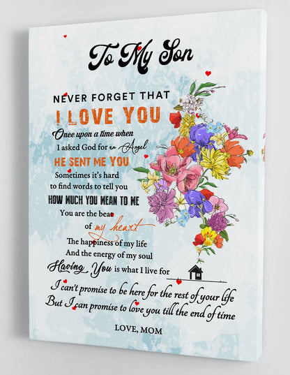To My Son Canvas Wall Art - Gift For Son From Mom Framed Canvas 28