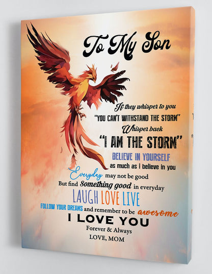 To My Son Canvas Wall Art - Gift For Son From Mom Framed Canvas 30
