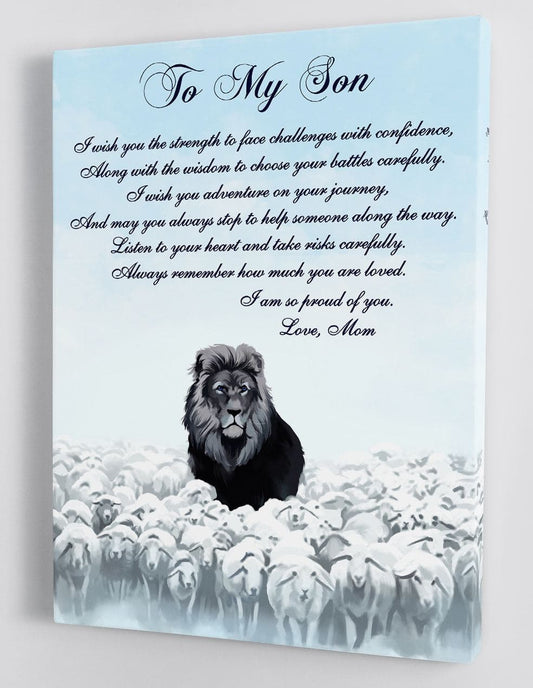 To My Son Canvas Wall Art - Gift For Son From Mom Framed Canvas 35