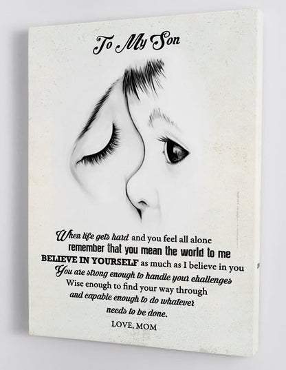 To My Son Canvas Wall Art - Gift For Son From Mom Framed Canvas 37