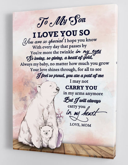 To My Son Canvas Wall Art - Gift For Son From Mom Framed Canvas 38
