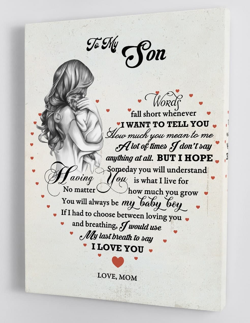 To My Son Canvas Wall Art - Gift For Son From Mom Framed Canvas 39