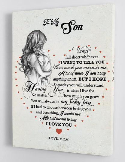 To My Son Canvas Wall Art - Gift For Son From Mom Framed Canvas 39