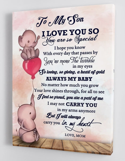 To My Son Canvas Wall Art - Gift For Son From Mom Framed Canvas 41