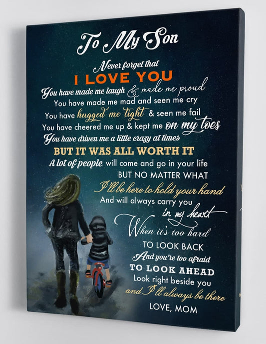 To My Son Canvas Wall Art - Gift For Son From Mom Framed Canvas 42