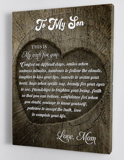 To My Son Canvas Wall Art - Gift For Son From Mom Framed Canvas 45
