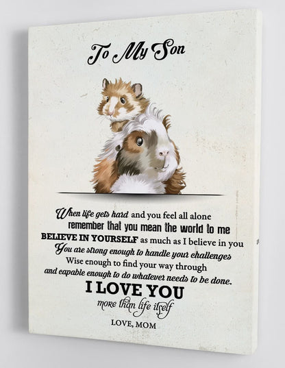 To My Son Canvas Wall Art - Gift For Son From Mom Framed Canvas 46
