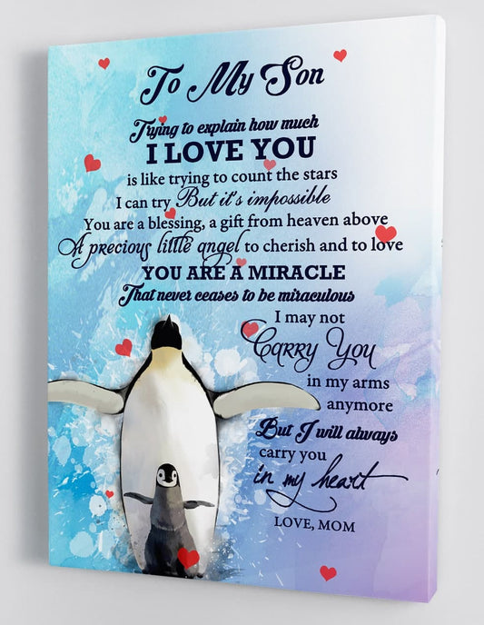 To My Son Canvas Wall Art - Gift For Son From Mom Framed Canvas 48