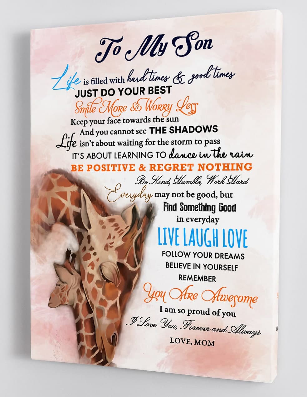 To My Son Canvas Wall Art - Gift For Son From Mom Framed Canvas 49