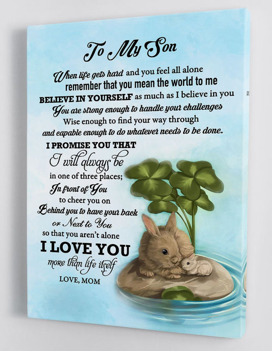 To My Son Canvas Wall Art - Gift For Son From Mom Framed Canvas 52