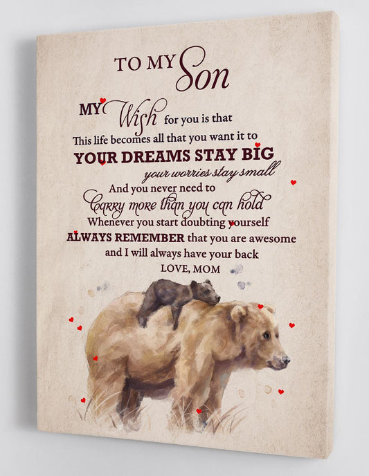 To My Son Canvas Wall Art - Gift For Son From Mom Framed Canvas 55