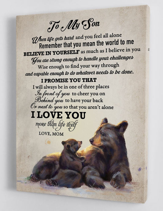 To My Son Canvas Wall Art - Gift For Son From Mom Framed Canvas 59