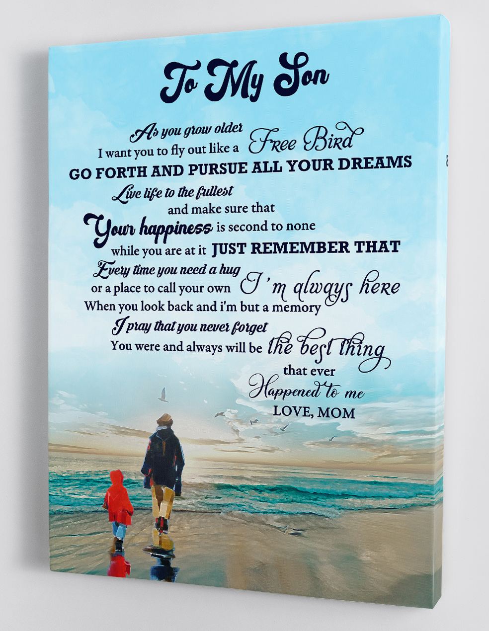 To My Son Canvas Wall Art - Gift For Son From Mom Framed Canvas 60