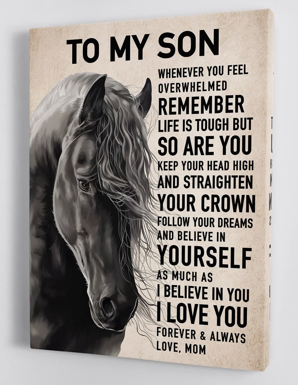 To My Son Canvas Wall Art - Gift For Son From Mom Framed Canvas 70