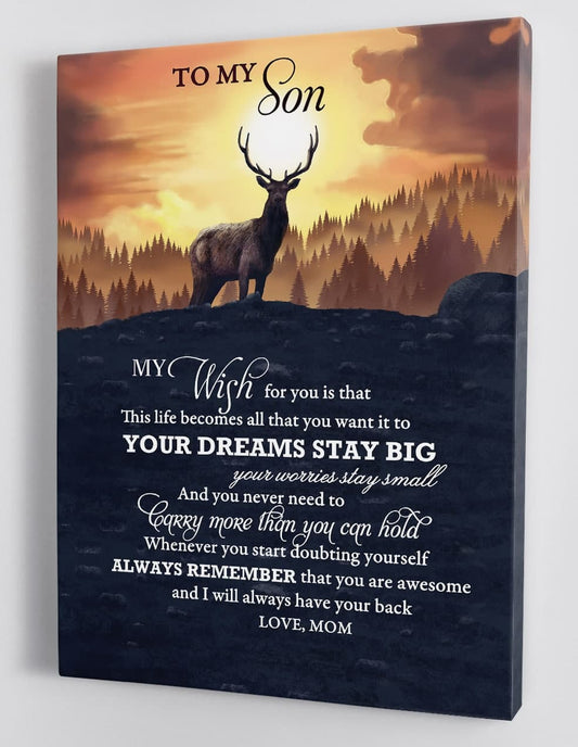 To My Son Canvas Wall Art - Gift For Son From Mom Framed Canvas 71