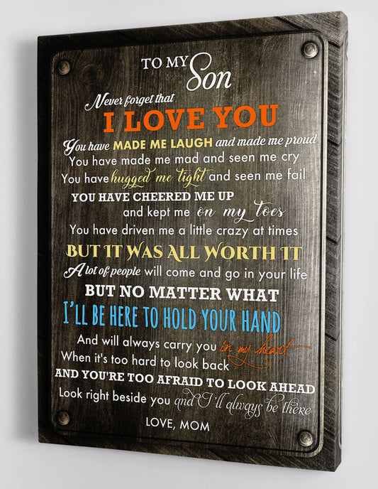 To My Son Canvas Wall Art - Gift For Son From Mom Framed Canvas 73