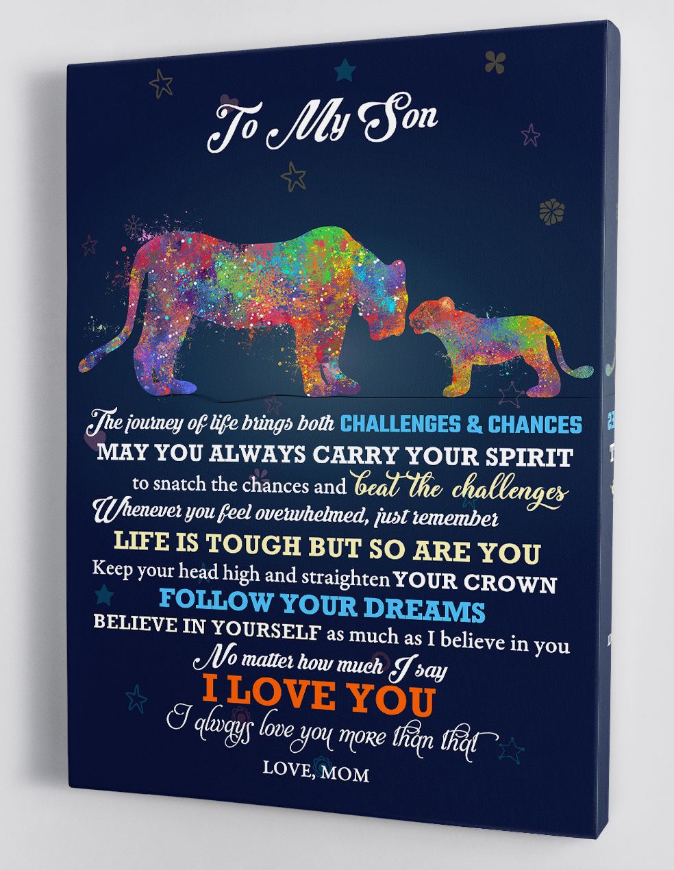 To My Son Canvas Wall Art - Gift For Son From Mom Framed Canvas 75