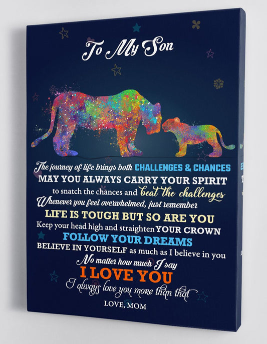 To My Son Canvas Wall Art - Gift For Son From Mom Framed Canvas 75
