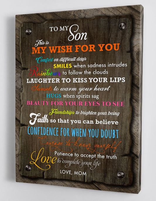To My Son Canvas Wall Art - Gift For Son From Mom Framed Canvas 76