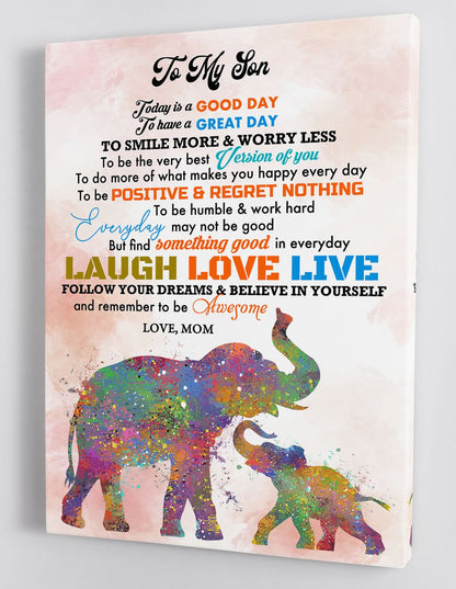 To My Son Canvas Wall Art - Gift For Son From Mom Framed Canvas 77