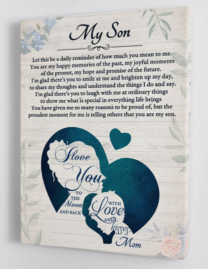 To My Son Canvas Wall Art - Gift For Son From Mom Framed Canvas 79