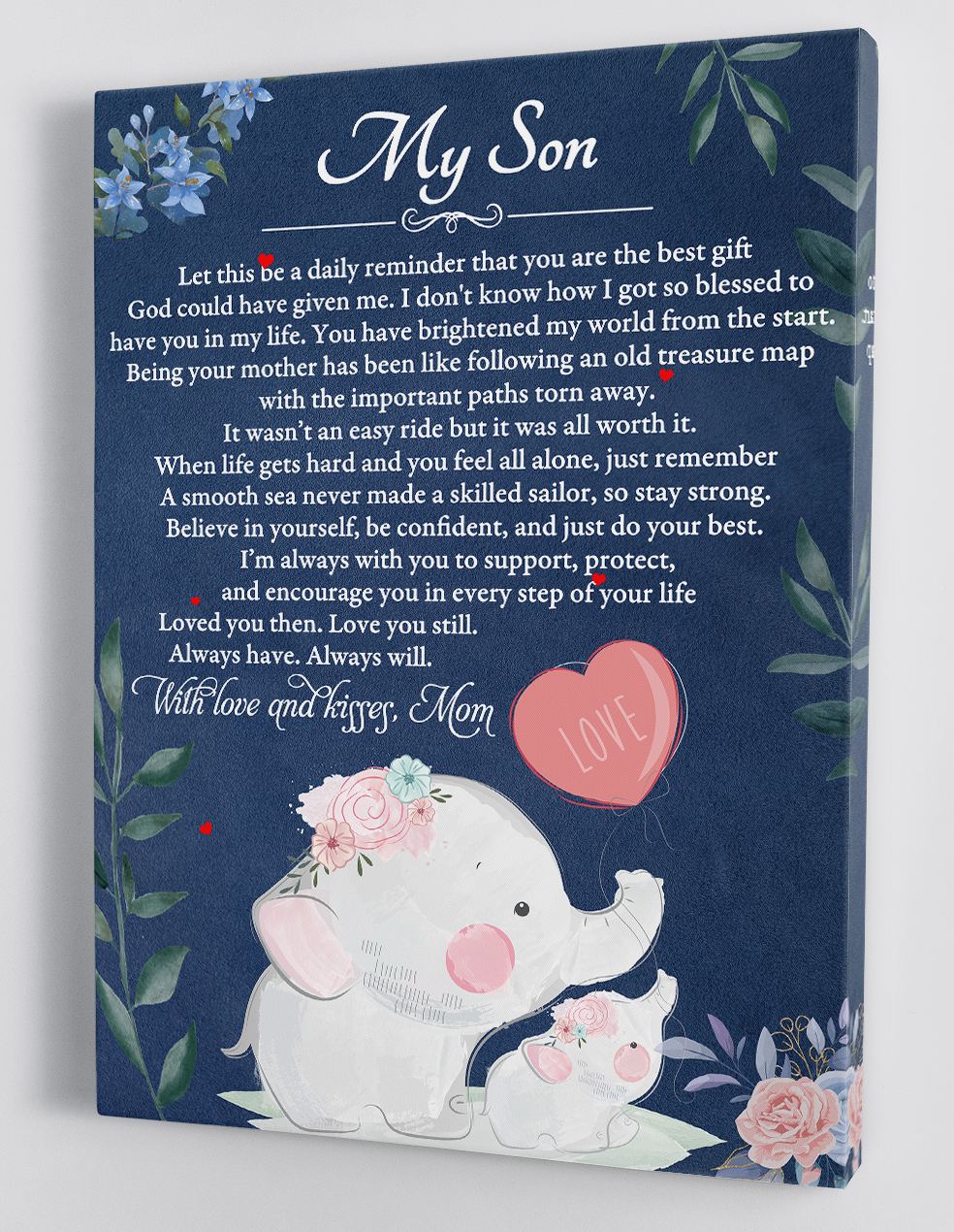 To My Son Canvas Wall Art - Gift For Son From Mom Framed Canvas 80