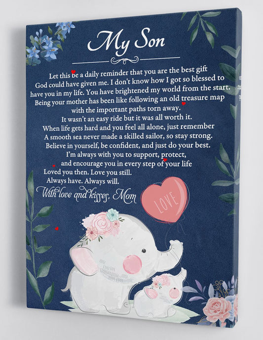 To My Son Canvas Wall Art - Gift For Son From Mom Framed Canvas 80