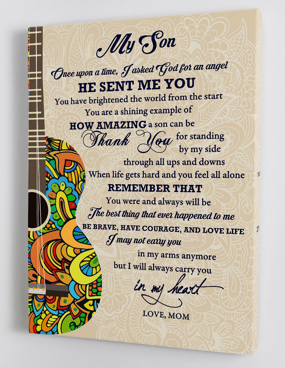 To My Son Canvas Wall Art - Gift For Son From Mom Framed Canvas 81