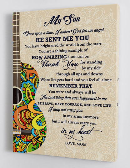 To My Son Canvas Wall Art - Gift For Son From Mom Framed Canvas 81
