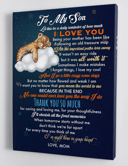 To My Son Canvas Wall Art - Gift For Son From Mom Framed Canvas 83